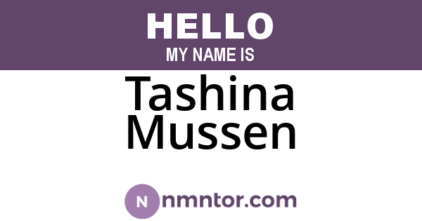 Tashina Mussen