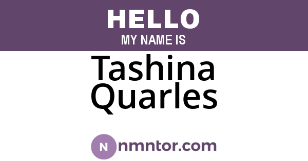 Tashina Quarles
