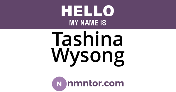 Tashina Wysong