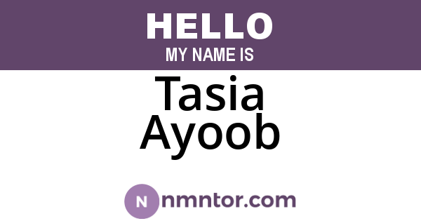 Tasia Ayoob