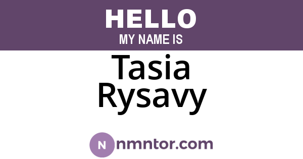 Tasia Rysavy
