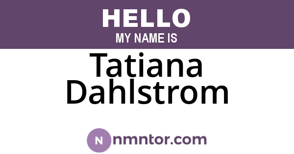 Tatiana Dahlstrom