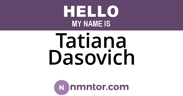 Tatiana Dasovich