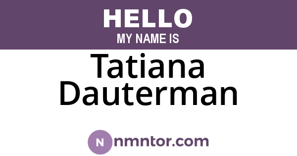 Tatiana Dauterman