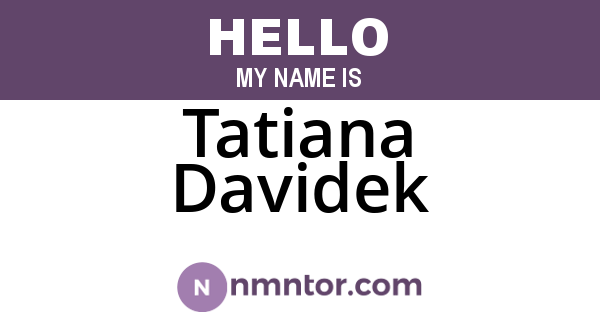 Tatiana Davidek