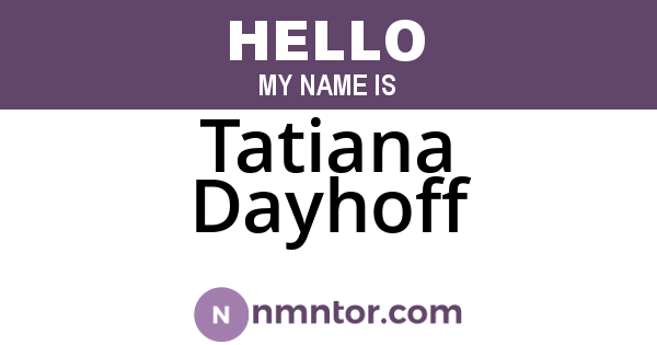 Tatiana Dayhoff