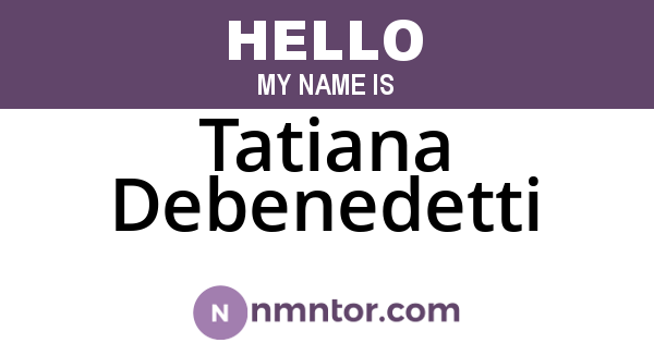 Tatiana Debenedetti