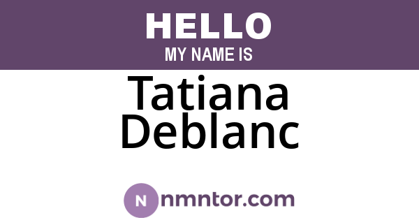Tatiana Deblanc