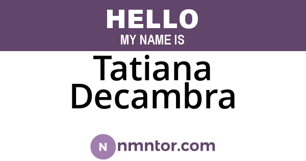 Tatiana Decambra