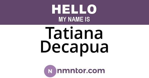 Tatiana Decapua