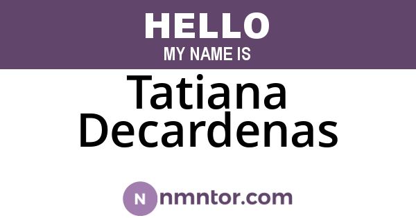 Tatiana Decardenas