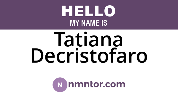Tatiana Decristofaro