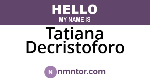 Tatiana Decristoforo