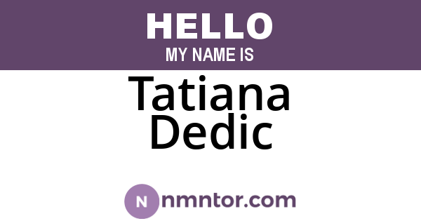 Tatiana Dedic