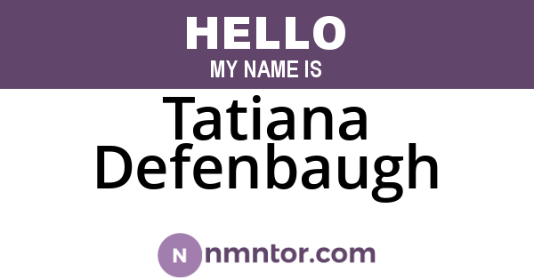 Tatiana Defenbaugh