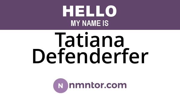 Tatiana Defenderfer