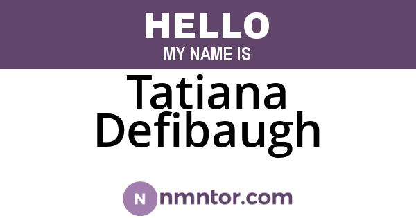 Tatiana Defibaugh