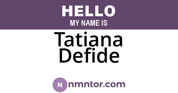 Tatiana Defide