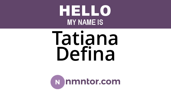 Tatiana Defina
