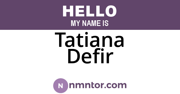 Tatiana Defir