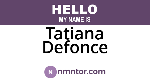 Tatiana Defonce