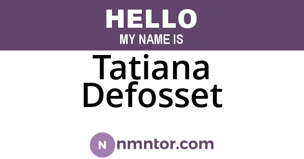Tatiana Defosset
