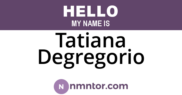 Tatiana Degregorio