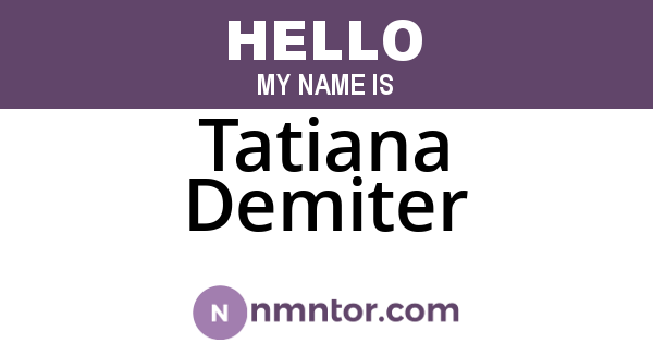 Tatiana Demiter