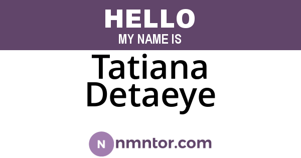 Tatiana Detaeye
