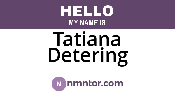 Tatiana Detering