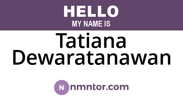 Tatiana Dewaratanawan