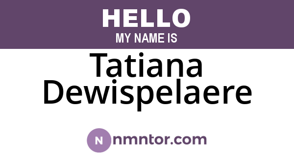 Tatiana Dewispelaere