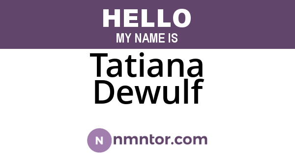 Tatiana Dewulf