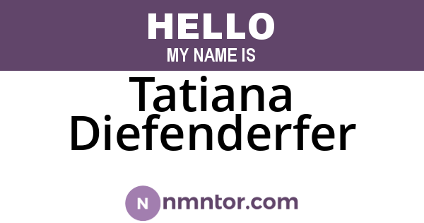 Tatiana Diefenderfer