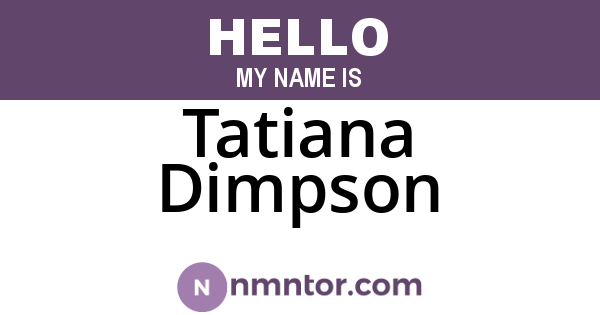 Tatiana Dimpson
