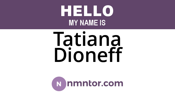Tatiana Dioneff