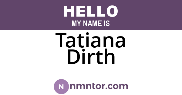 Tatiana Dirth