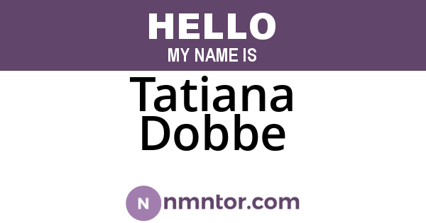 Tatiana Dobbe
