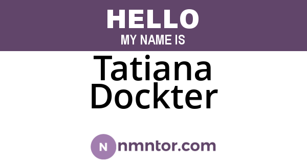 Tatiana Dockter