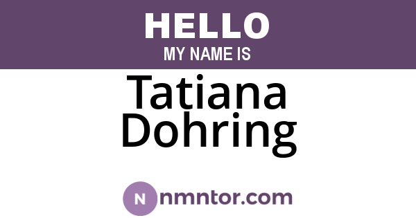 Tatiana Dohring