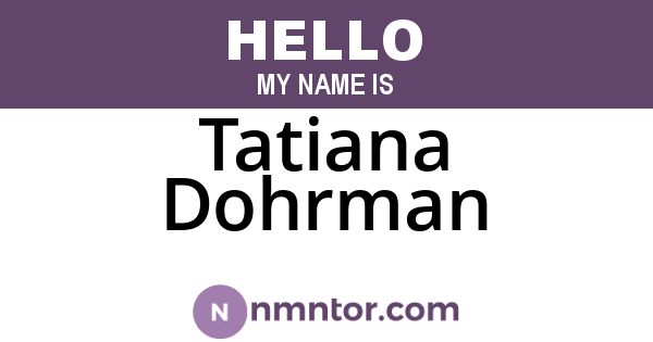 Tatiana Dohrman