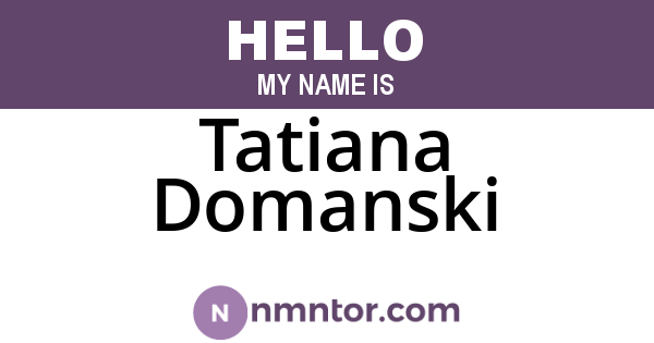 Tatiana Domanski