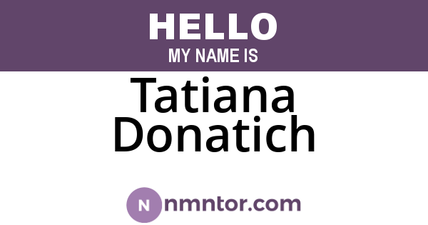 Tatiana Donatich