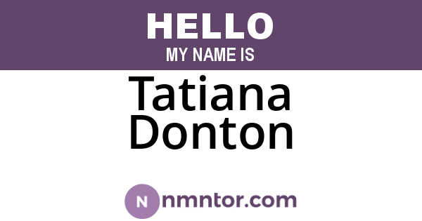 Tatiana Donton
