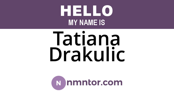 Tatiana Drakulic