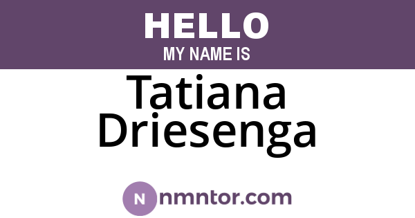 Tatiana Driesenga