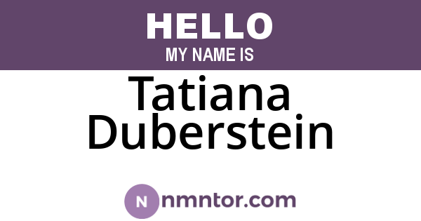 Tatiana Duberstein