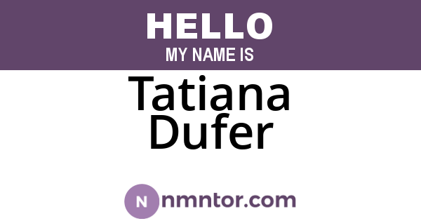 Tatiana Dufer
