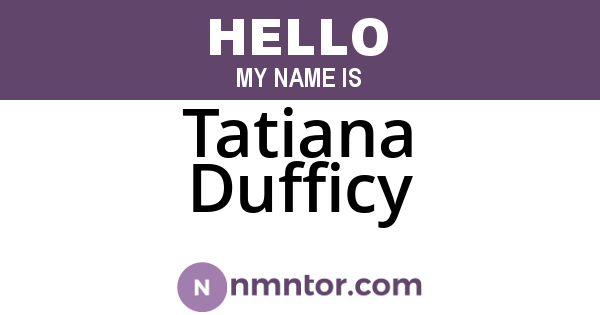 Tatiana Dufficy