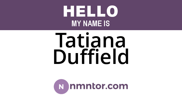 Tatiana Duffield